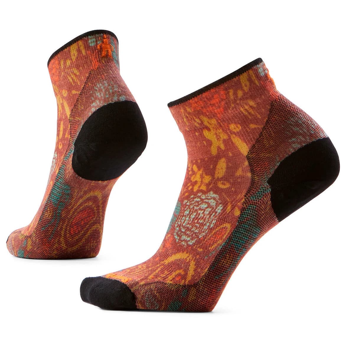 Дамски чорапи за колоездене Smartwool Women's Bike Zero Cushion Paisley Ankle Cycling socks - Picante