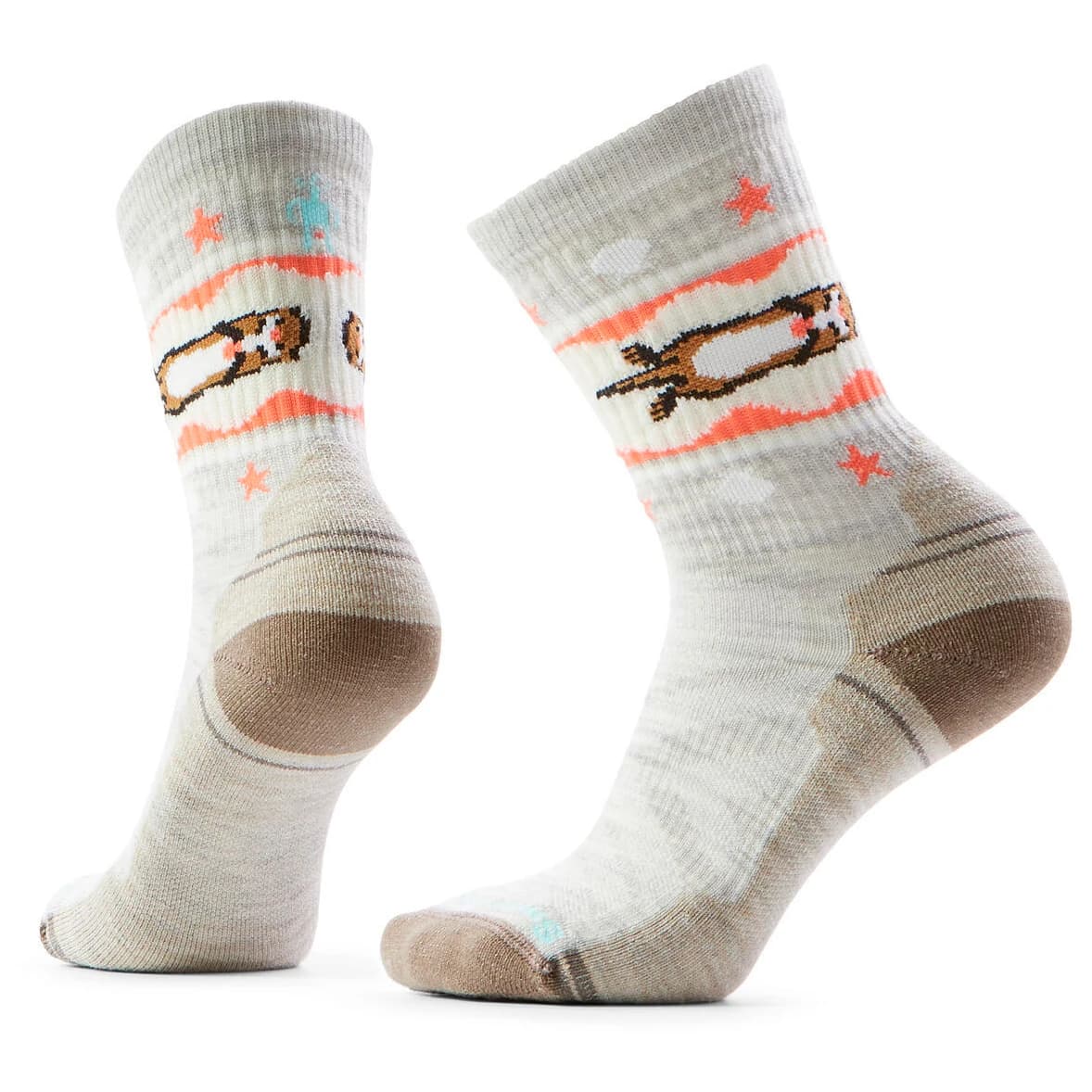 Дамски туристически чорапи Smartwool Women's Hike Light Cushion Otter Float Crew Walking socks - Ash