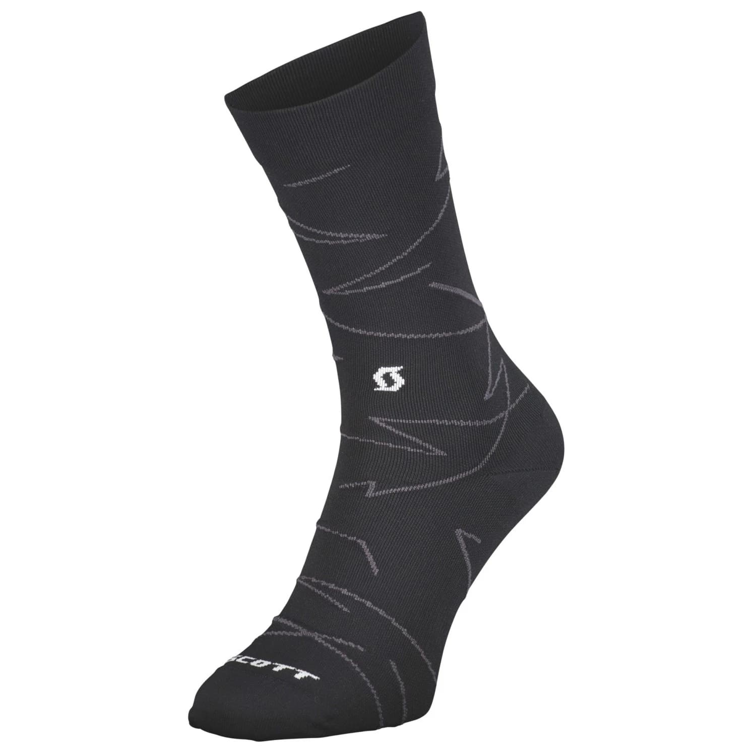 Чорапи за колоездене Scott Sock Trail Tuned Crew Cycling socks - Black