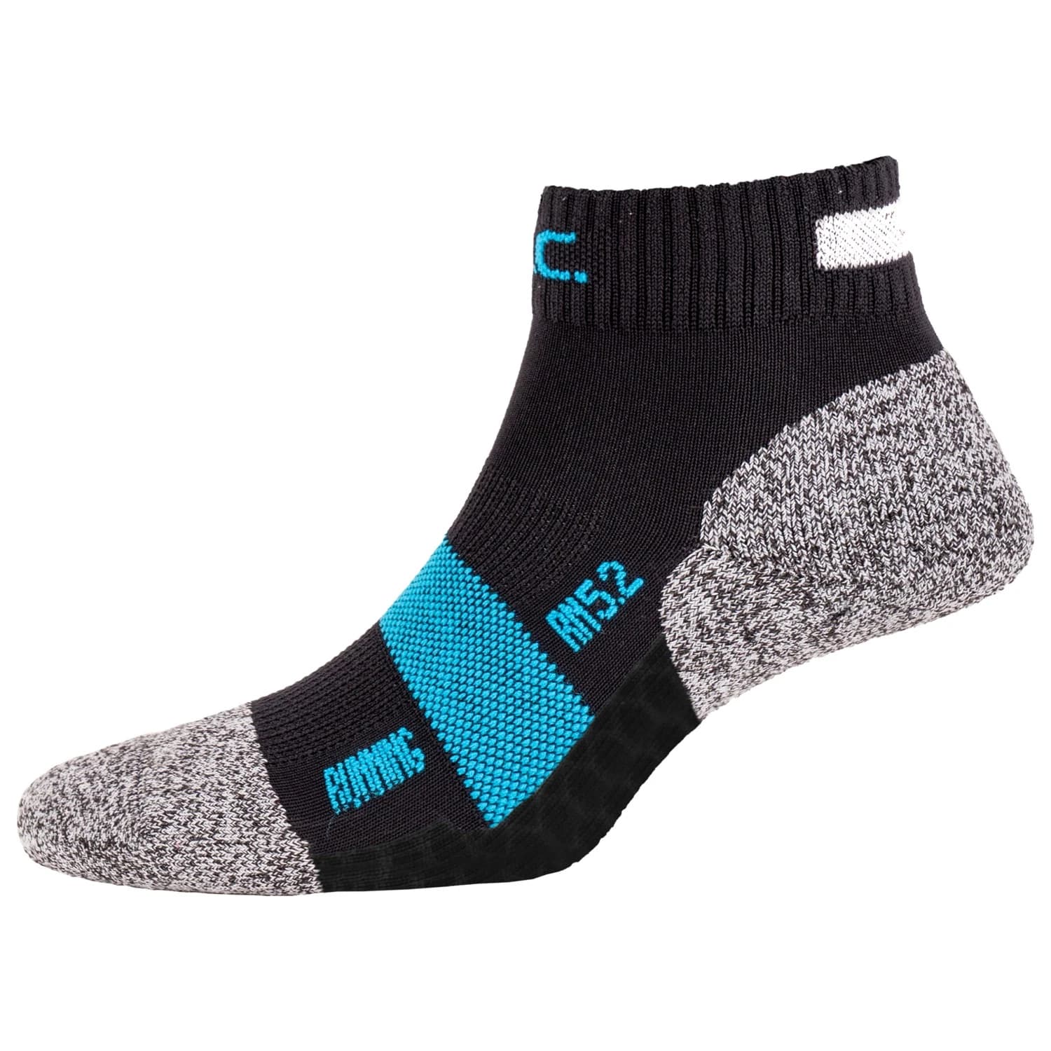 Мъжки чорапи за бягане P.A.C. RN 5.2 Running Reflective Pro Short Running socks - Black / Cyan