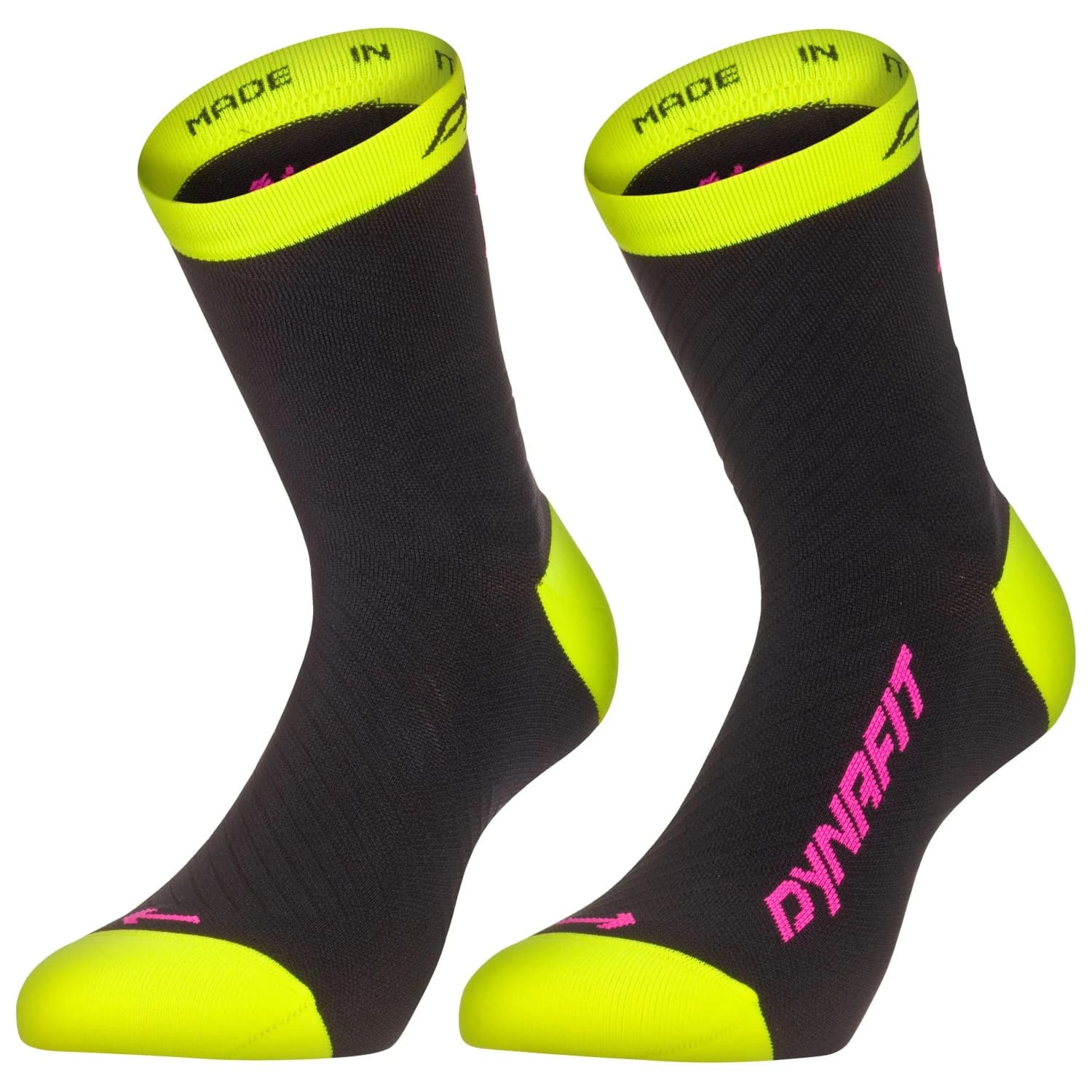 Чорапи за бягане Dynafit Trail Mid Running socks - Black Out / Ultra Yellow