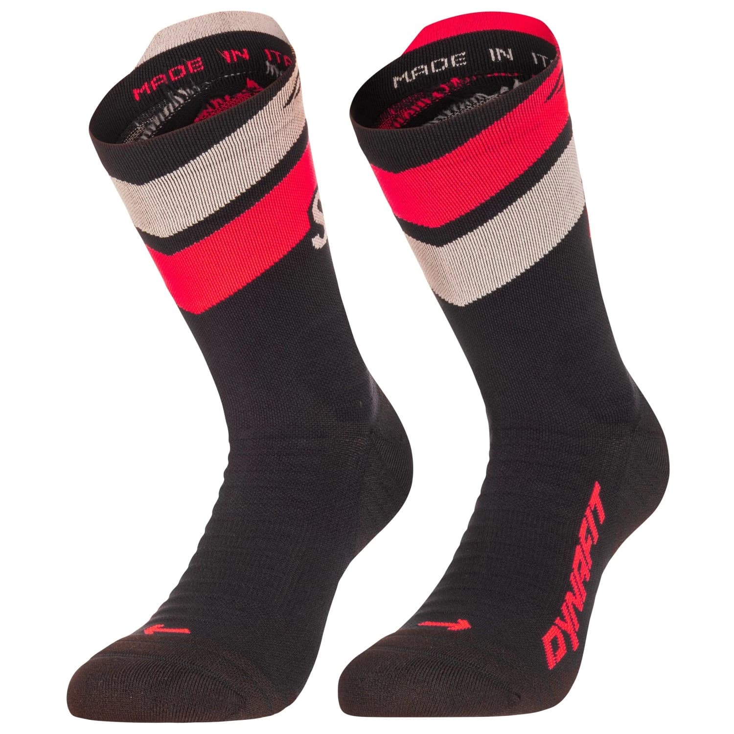 Чорапи за бягане Dynafit Ultra Crew Running socks - Black Out / Ultra Coral