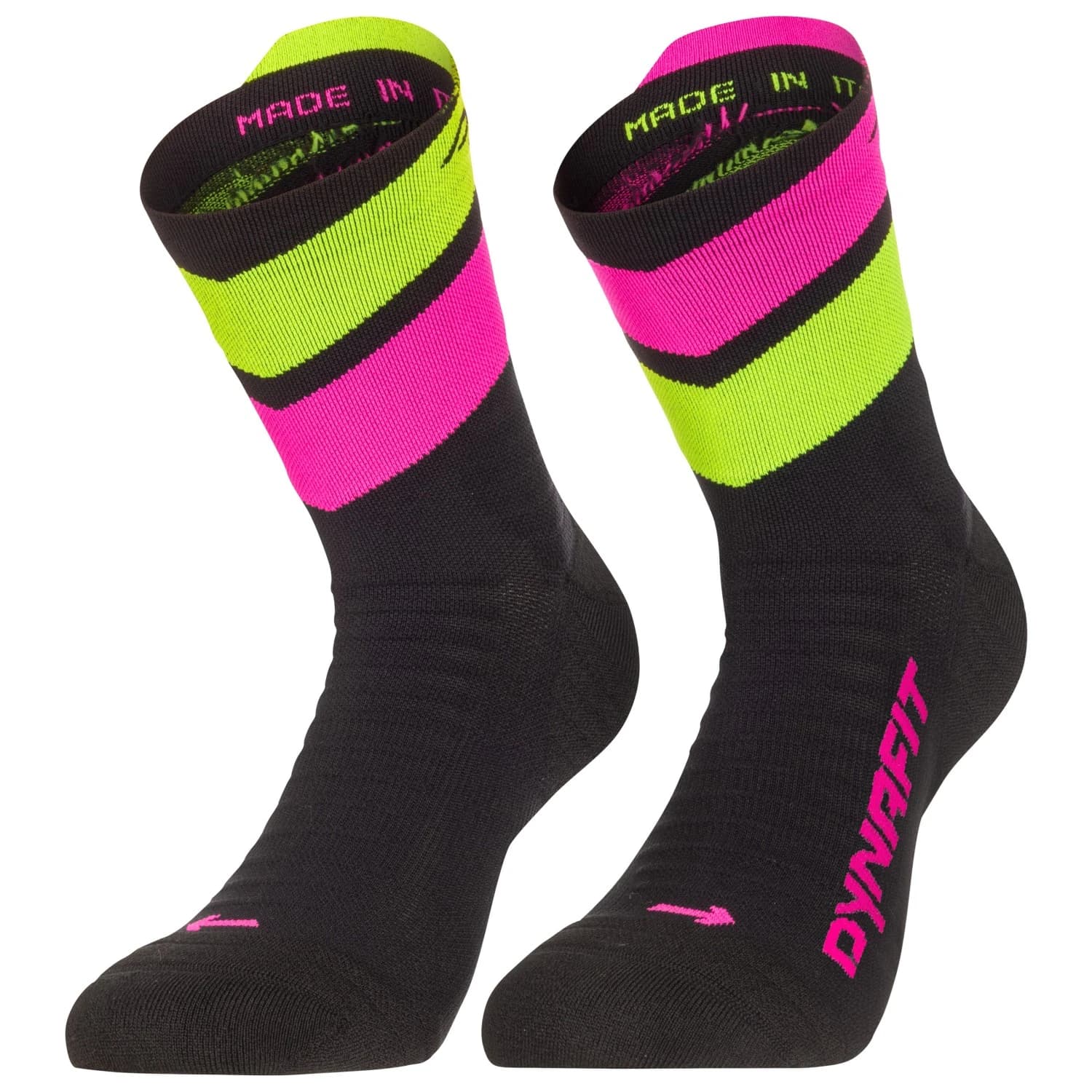 Чорапи за бягане Dynafit Ultra Mid Running socks - Black Out / Pink Glo