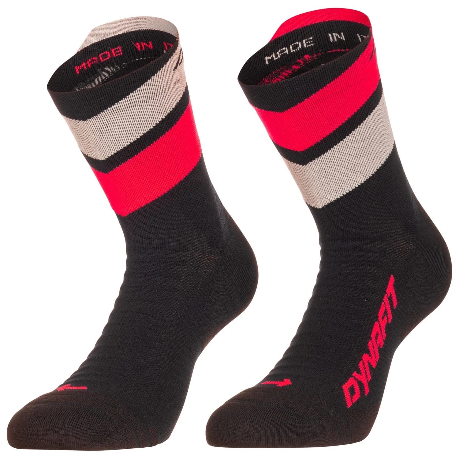 Чорапи за бягане Dynafit Ultra Mid Running socks - Black Out / Ultra Coral