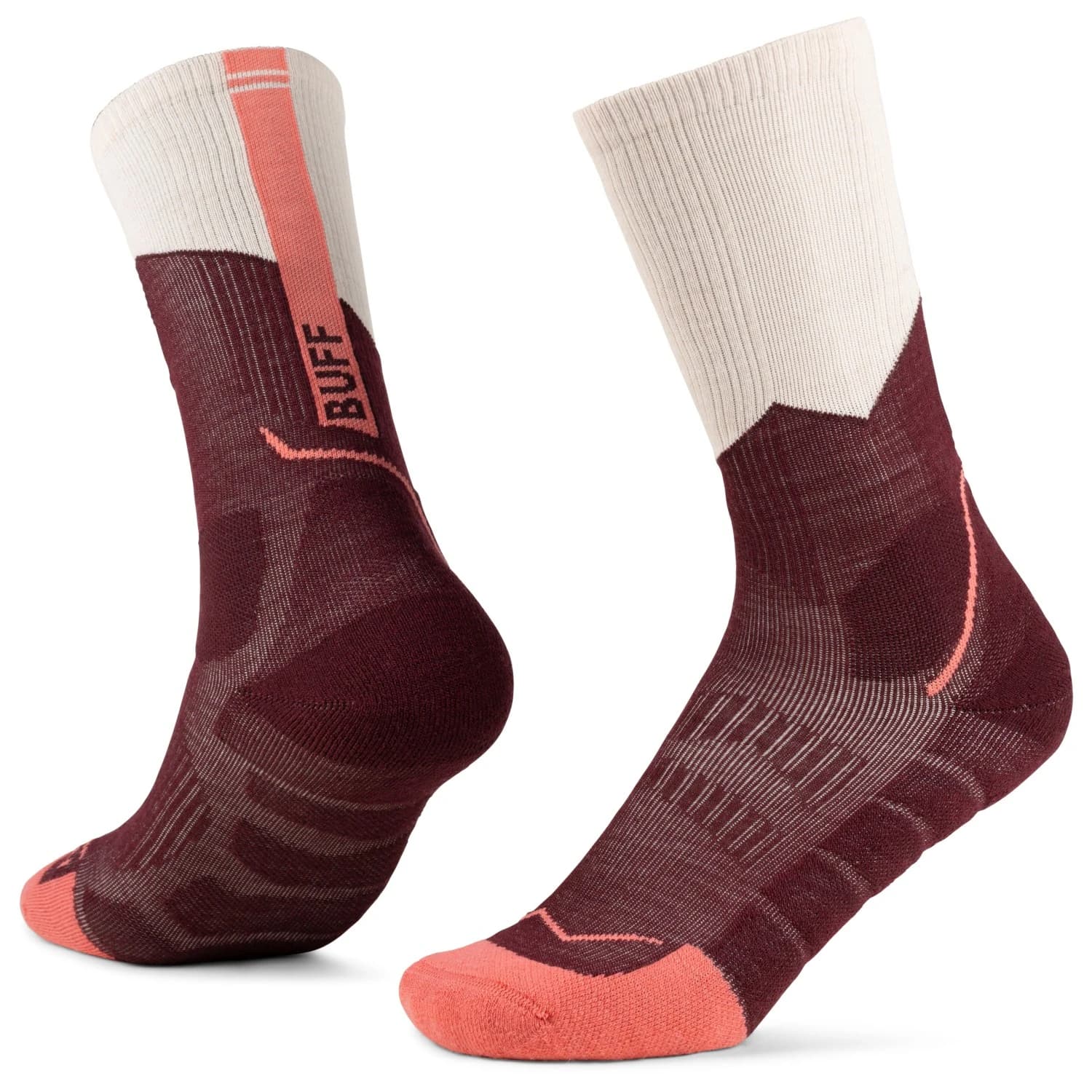 Туристически чорапи Buff Merino MW Crew Walking socks - Wine