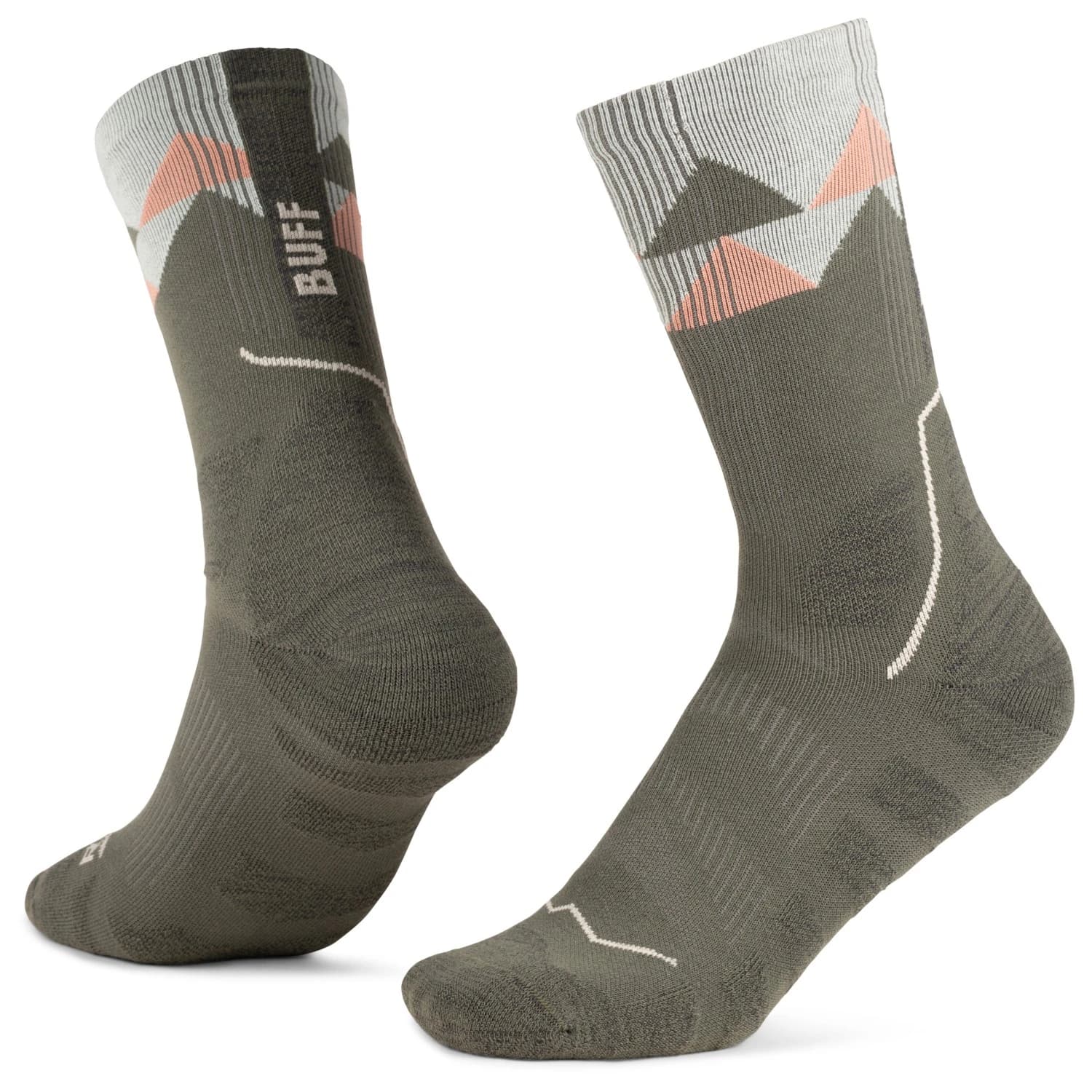 Туристически чорапи Buff Thermonet Crew Walking socks - Beetle Green