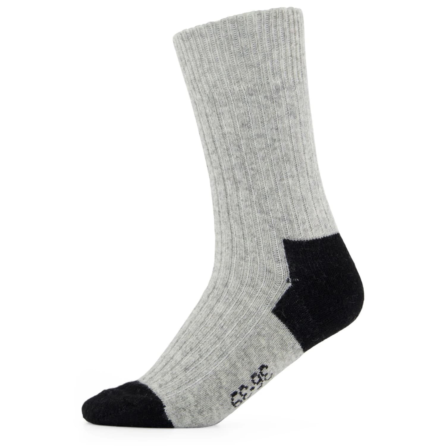 Спортни чорапи Alpacasocks&Co Merino Cashmere Ribbed Crew Sports socks - Light Grey / Black