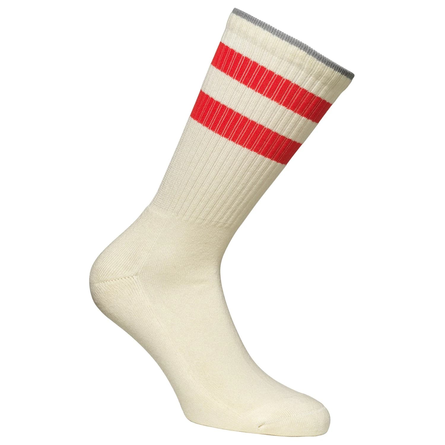 Спортни чорапи Alpacasocks&Co Merino Casual Stripes Sports socks - Latte / Red / Grey