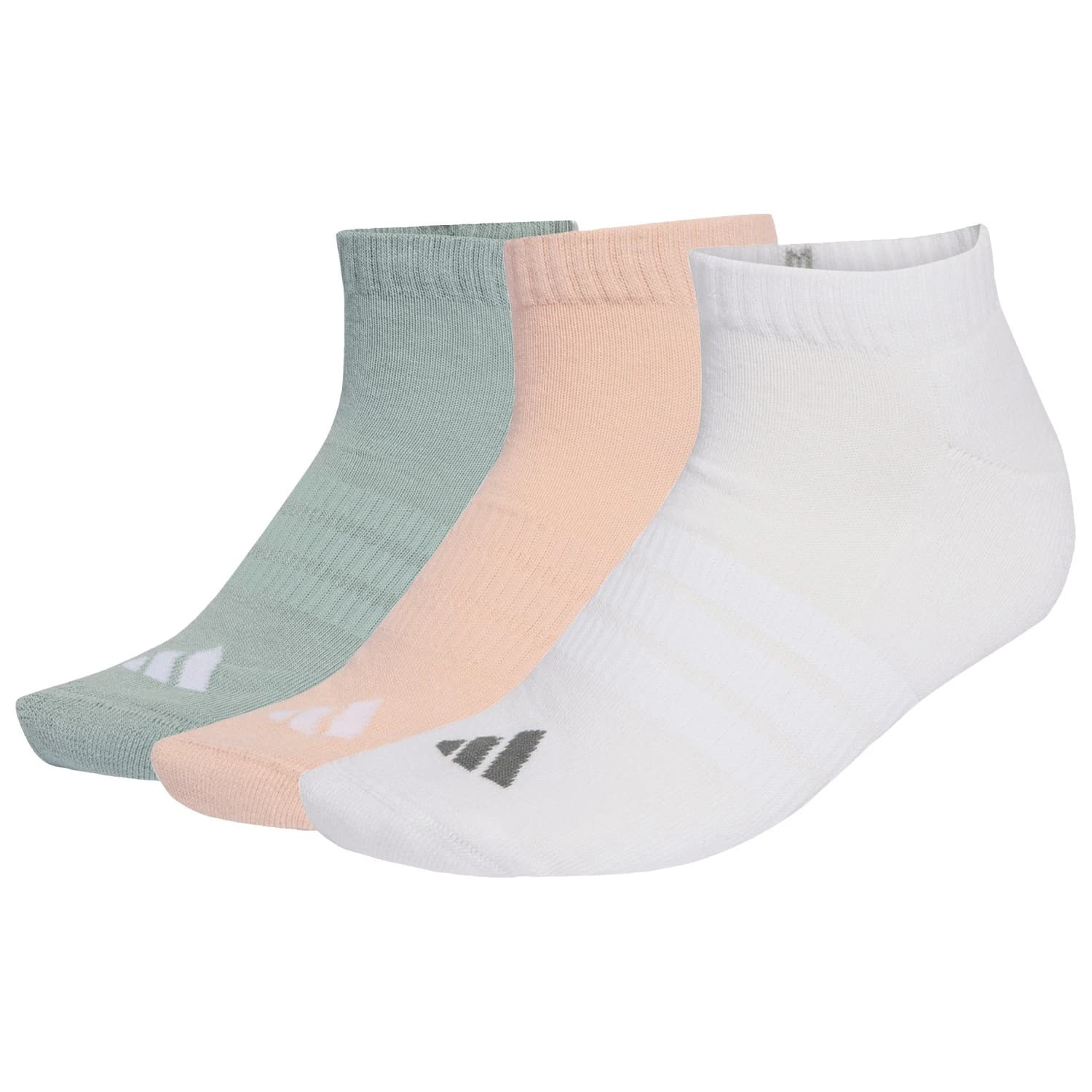 Мъжки спортни чорапи adidas Cushioned Essential Low Cut 3-Pack Sports socks - Blush Pink / White / Wonder Sage