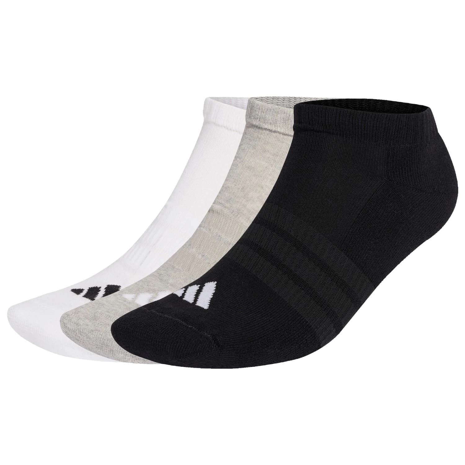 Мъжки спортни чорапи Adidas Cushioned Essential Low Cut 3-Pack Sports socks - Medium Grey Heather / White / Black