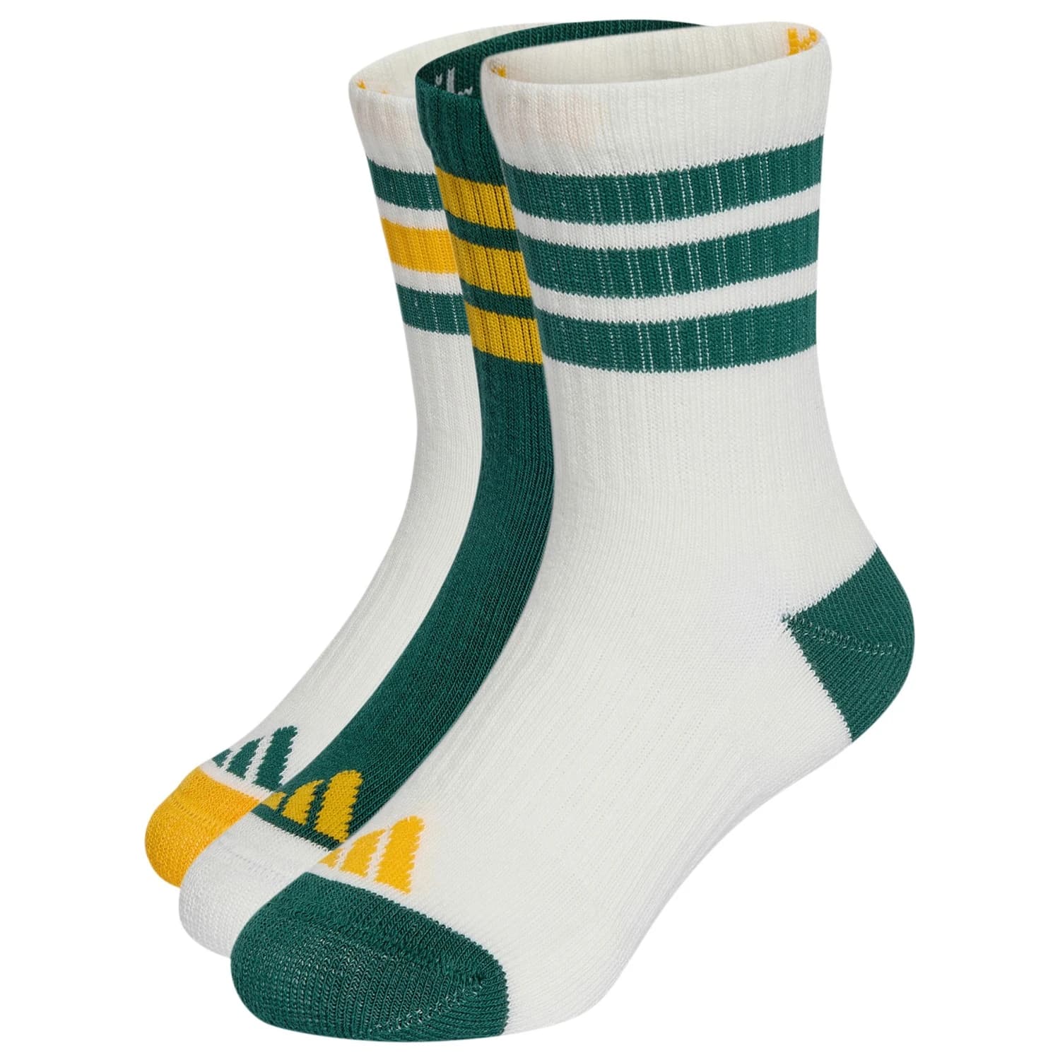 Детски спортни чорапи adidas Kid's 3-Stripes Concept Crew 3-Pack Sports socks - Off White / Collegiate Green / Off White