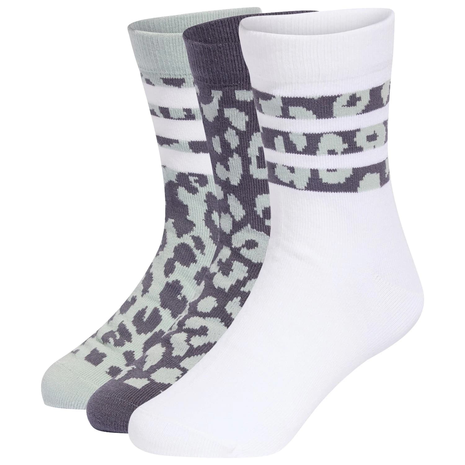 Детски спортни чорапи Adidas Kid's YG Leo 3-Pack Sports socks - Aurora Onix / Wonder Sage / White