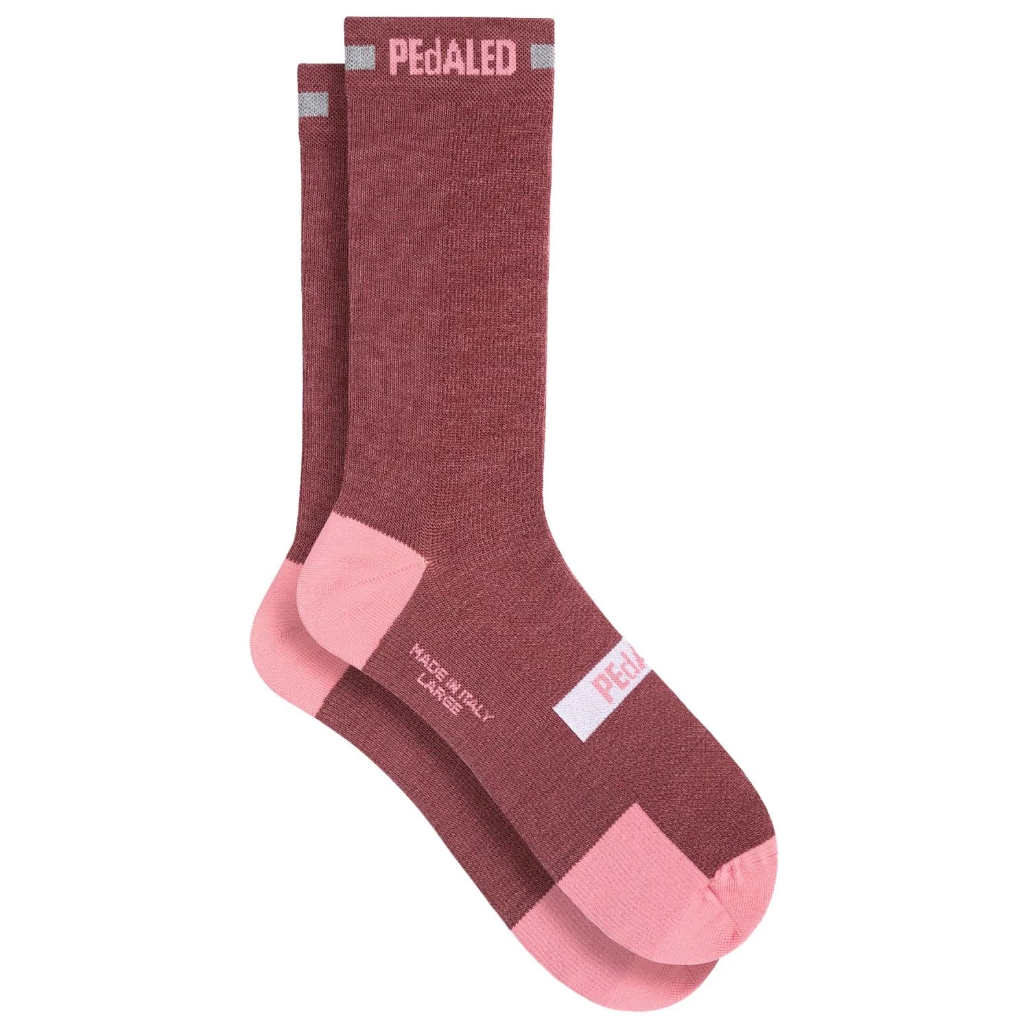 Чорапи за колоездене Pedaled Odyssey Merino Reflective Socks Cycling socks - Burgundy