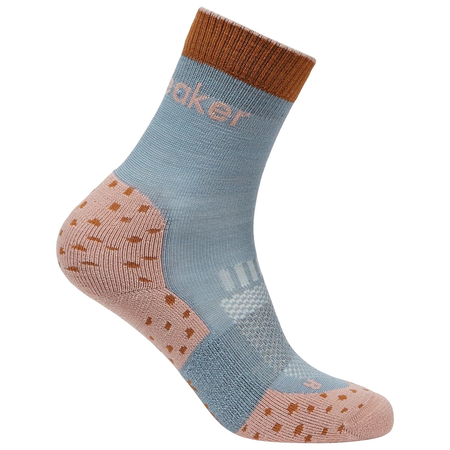 Детски туристически чорапи Icebreaker Kid's Merino Hike+ Light Crew Walking socks - Flint Blue / Pink Quartz / Trail