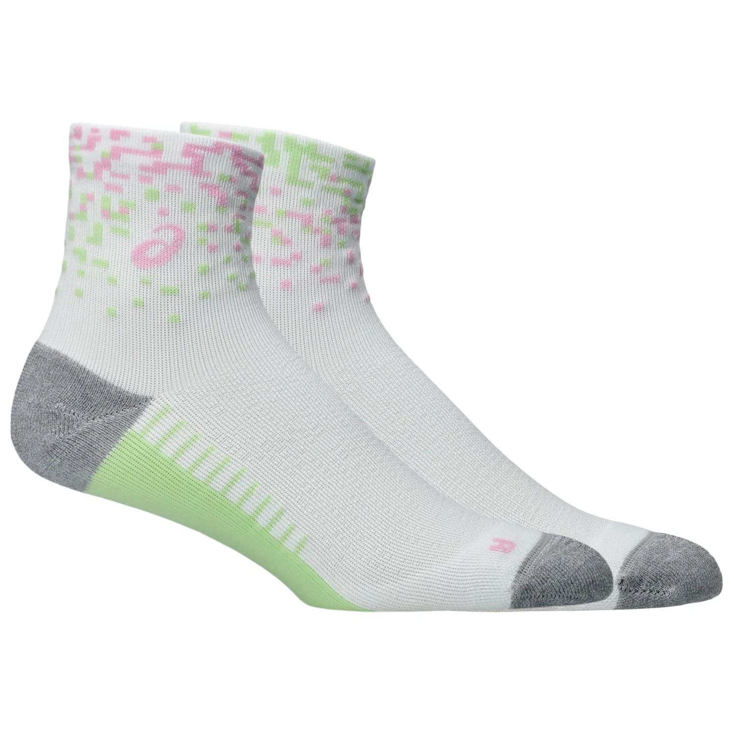 Чорапи за бягане Asics Performance Run Sock Quarter Running socks - White / Hazy Lilac / Glow Green
