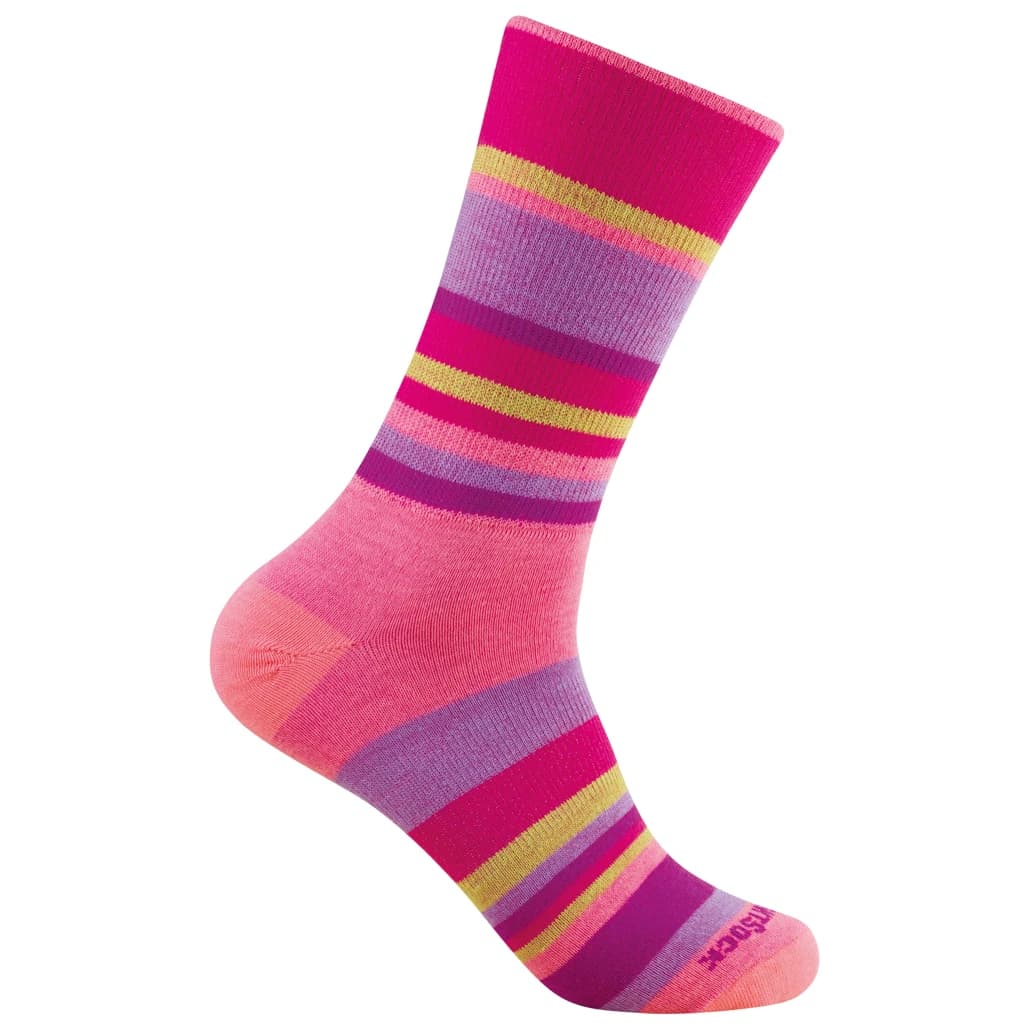 Туристически чорапи Wrightsock Stride Crew Walking socks - Pink Stripes