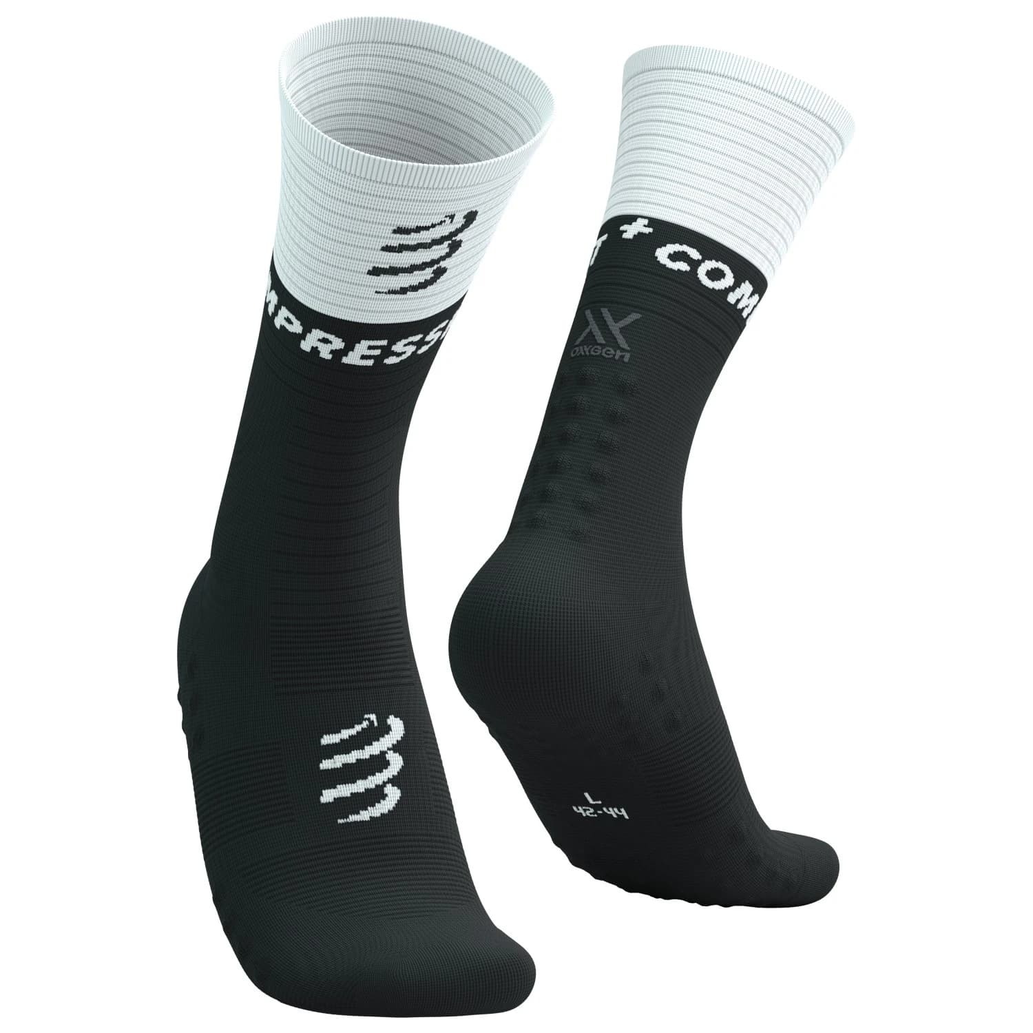 Чорапи за бягане Compressport Mid Compression Socks V2.0 Running socks - Black / White