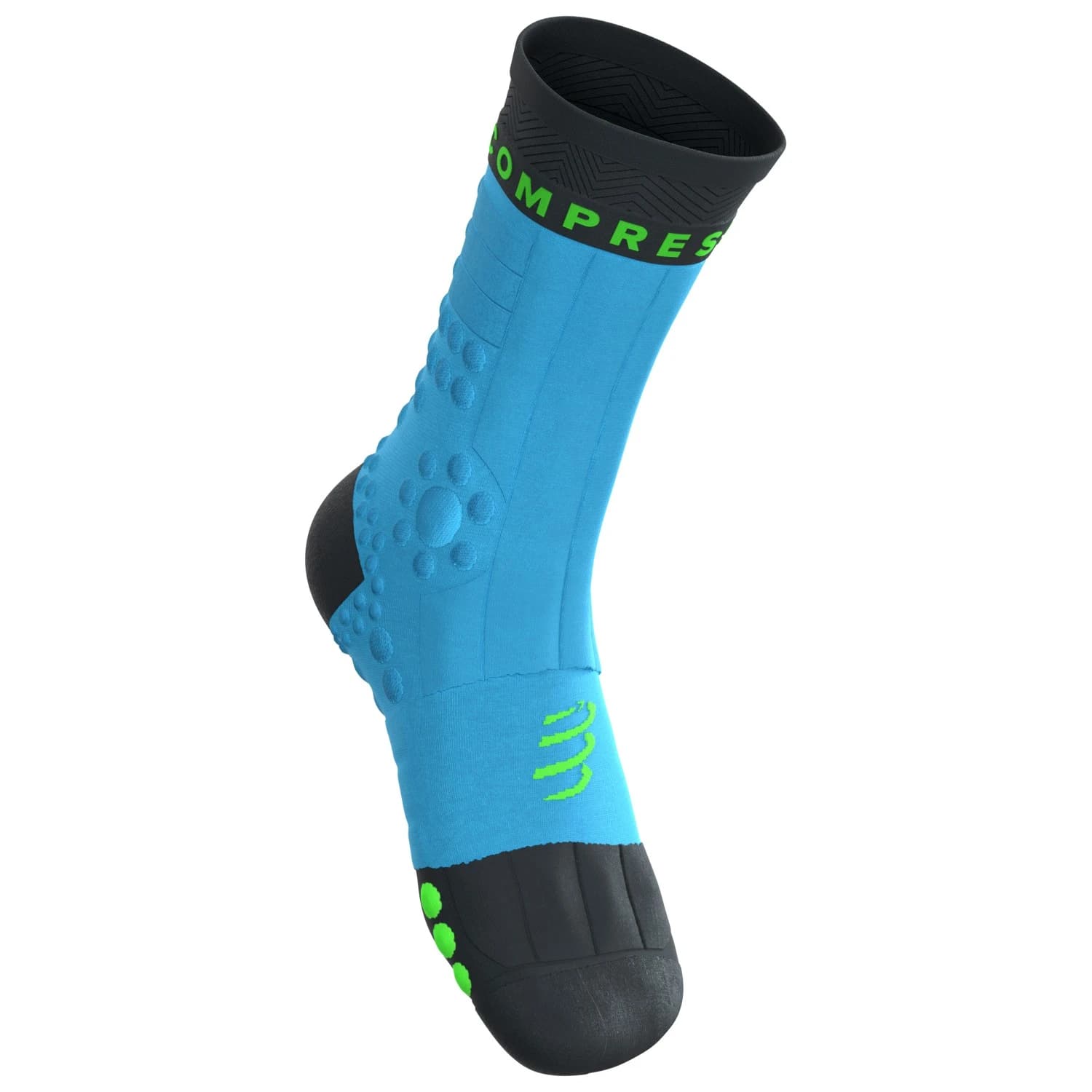 Чорапи за бягане Compressport Pro Racing Socks Winter Trail Running socks - Norse Blue / Black / Neon Green