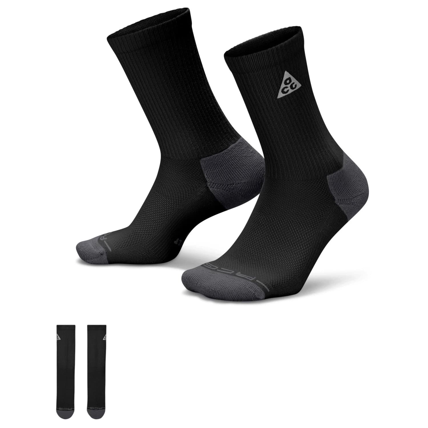 Чорапи за бягане Nike Everyday ELVD Crew ACG Running socks - Black / Dark Smoke Grey / Reflective Silver
