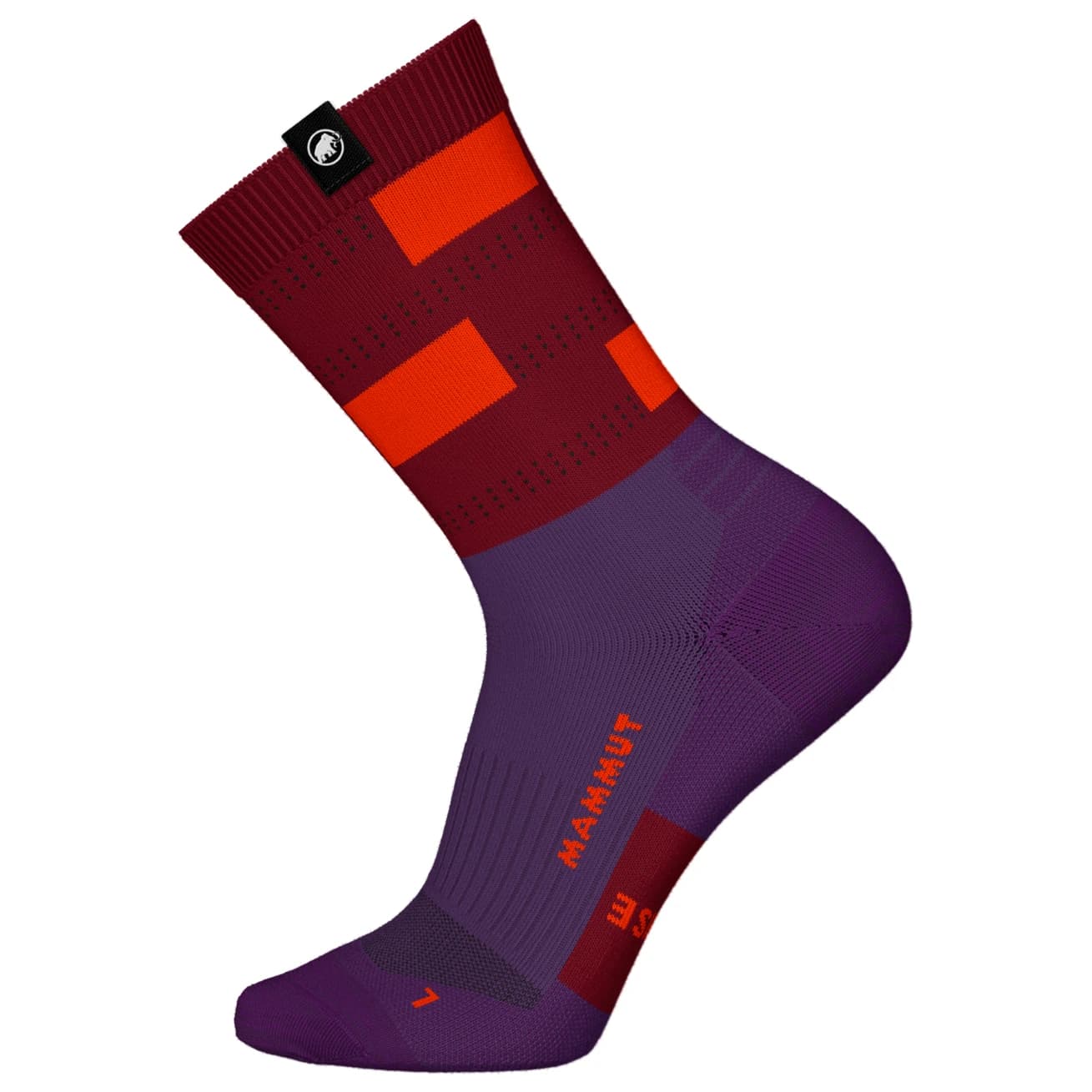Туристически чорапи Mammut Hiking Merino Crew Walking socks - Paloja / Dark Mammut Red