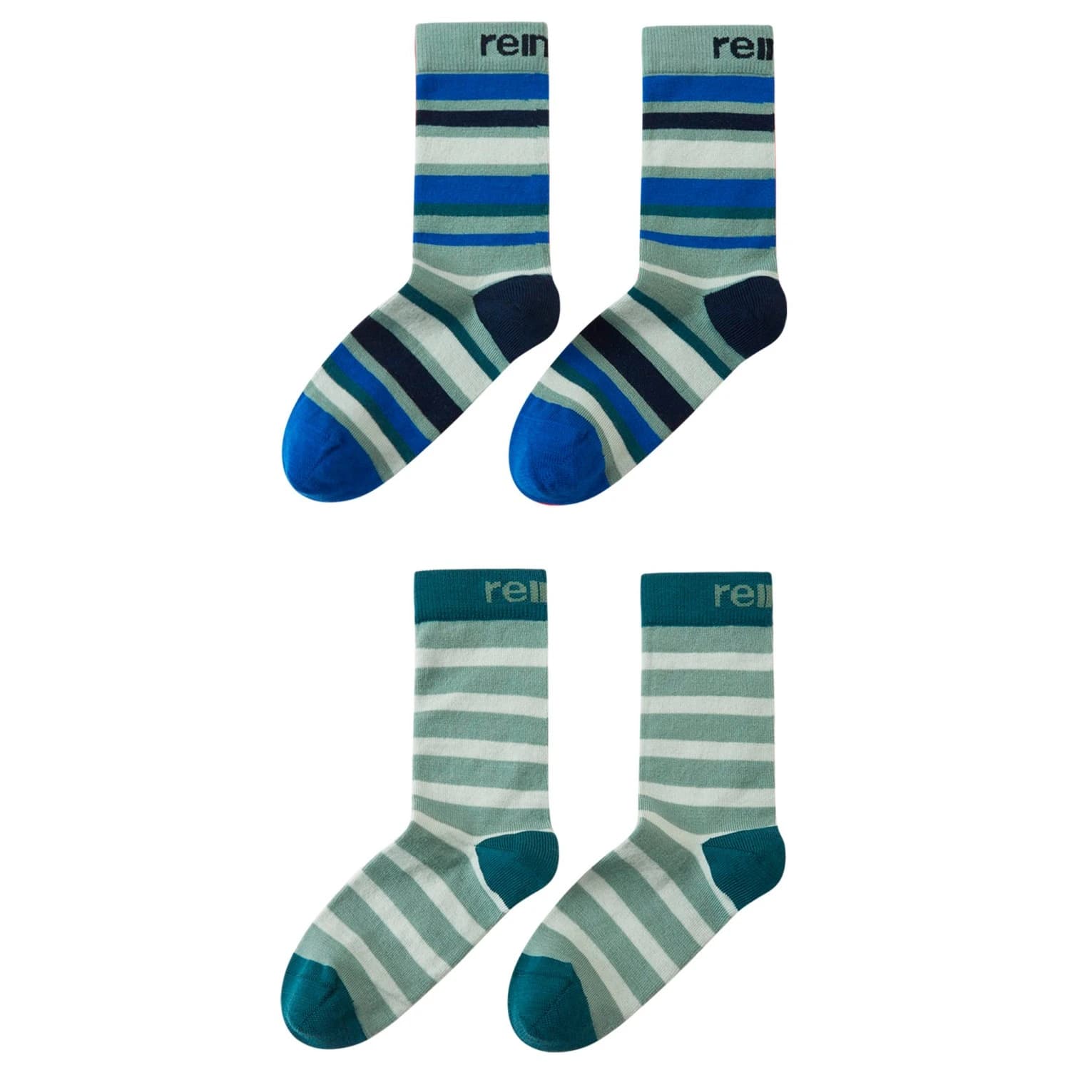 Детски мериносови чорапи Reima Kid's Parit Stripe Socks Merino socks - Stone Green