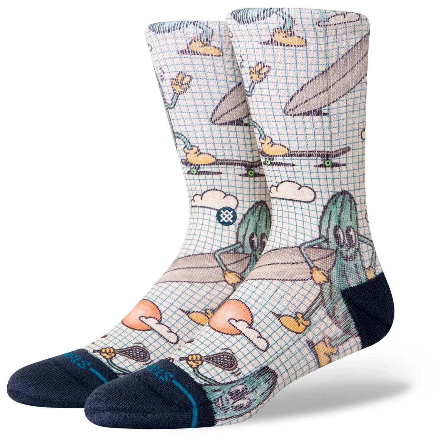 Спортни чорапи Stance Feeling Pickled Crew Sports socks - Cream