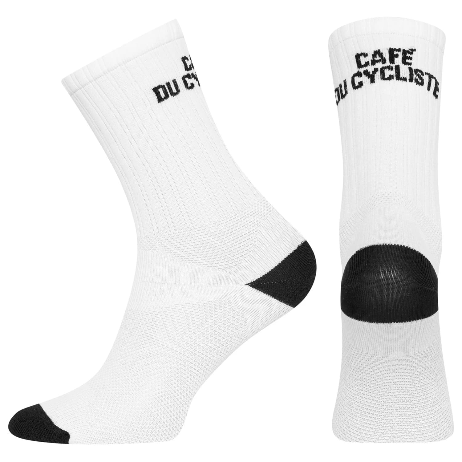 Чорапи за колоездене CAFÉ DU CYCLISTE Solid Cycling socks - White