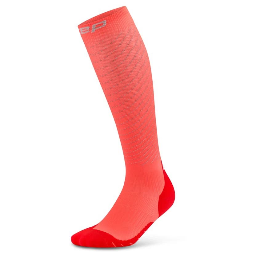 Мъжки компресионни чорапи CEP Pro Run Reflective Socks 3.0 Tall Compression socks - Neon Coral
