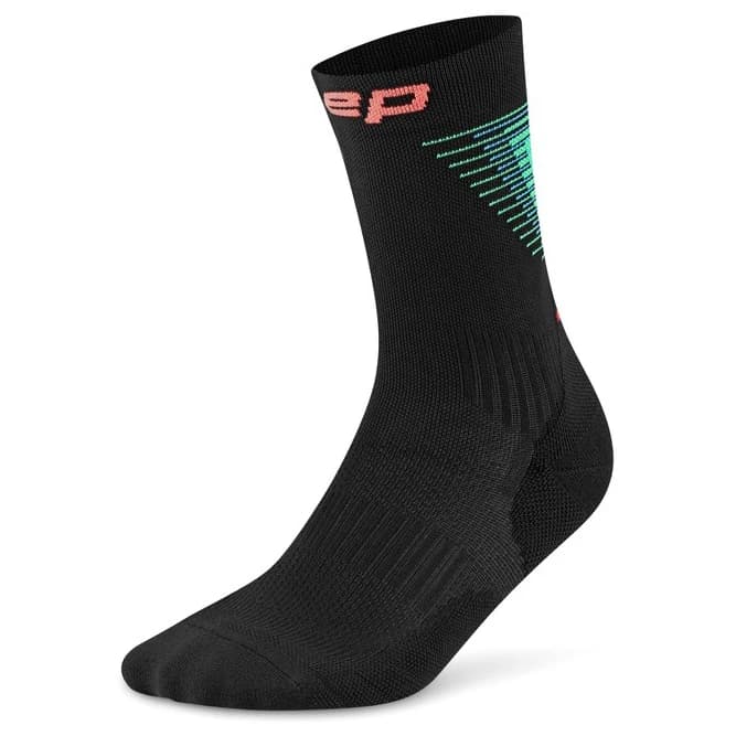 Чорапи за бягане CEP Run Edt. Halo Socks Mid Cut Running socks - Black / Green