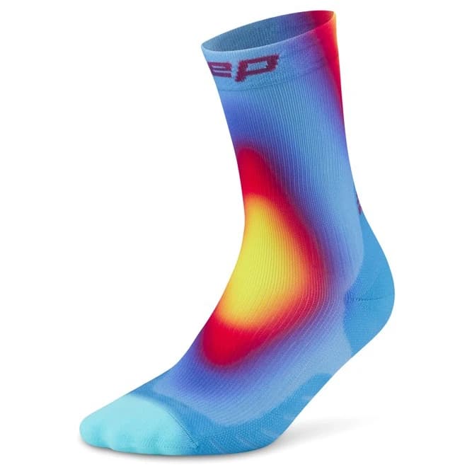 Дамски чорапи за бягане CEP Women's Run Edt. Gradient Socks 5.0 Mid Cut Running socks - Blue / Yellow