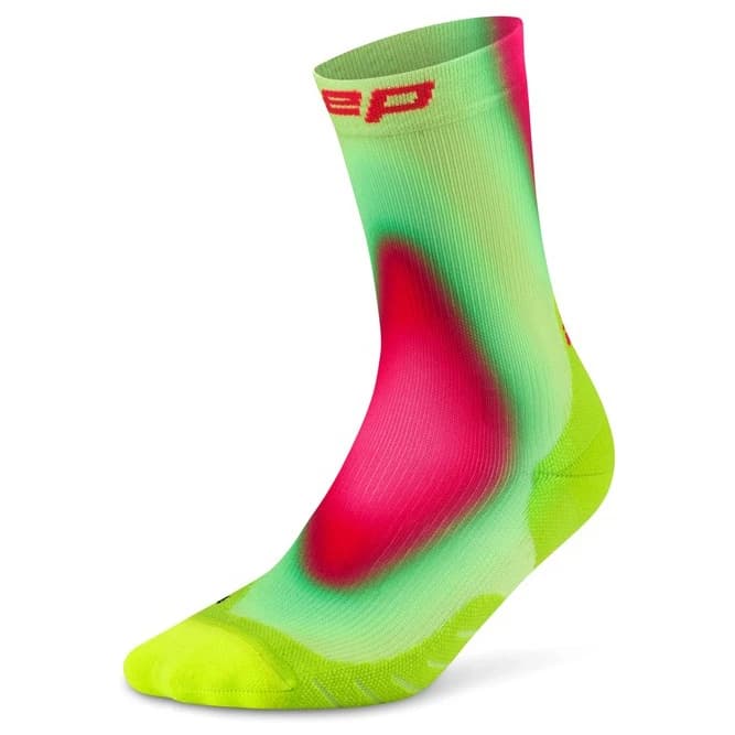 Дамски чорапи за бягане CEP Women's Run Edt. Gradient Socks 5.0 Mid Cut Running socks - Lime / Pink
