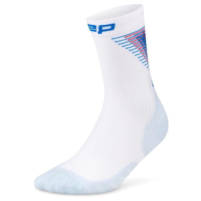 Чорапи за бягане CEP Women's Run Edt. Halo Socks Mid Cut Running socks - White / Blue