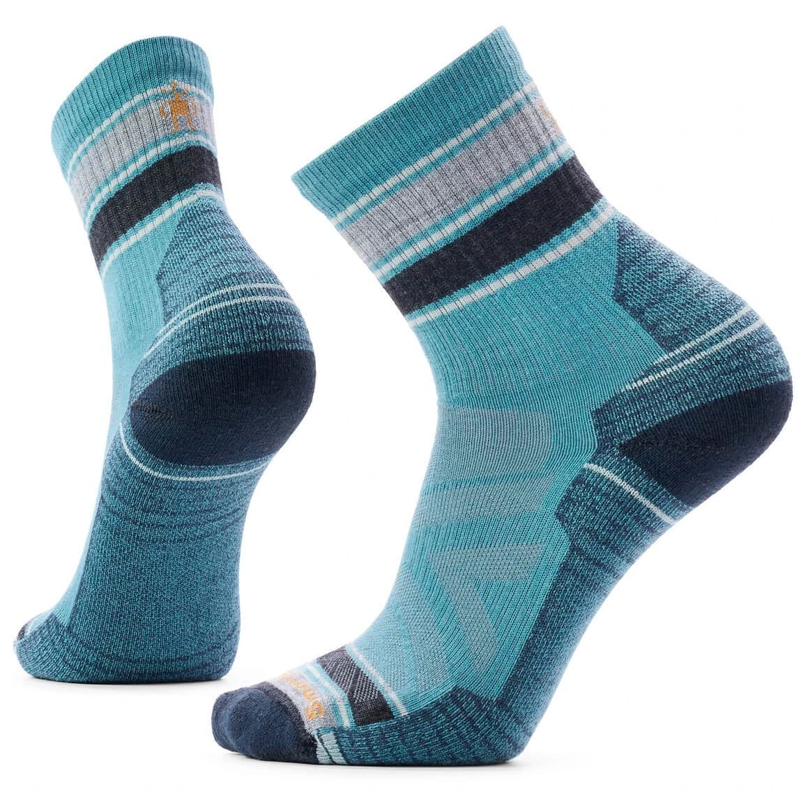 Туристически чорапи Smartwool Hike Light Cushion Striped Mid Crew Sock Walking socks - Dusty Teal