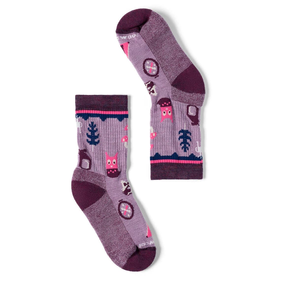Детски туристически чорапи Smartwool Kid's Hike Light Cushion Critter Cache Crew Socks Walking socks - Purple Dawn