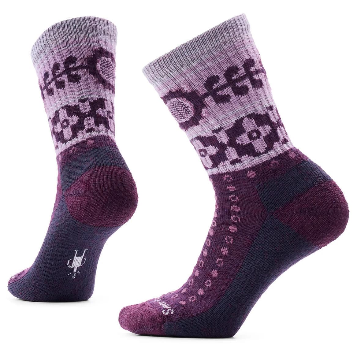Дамски спортни чорапи Smartwool Women's Everyday Cozy Retro Sunflower Crew Sports socks - Purple Iris