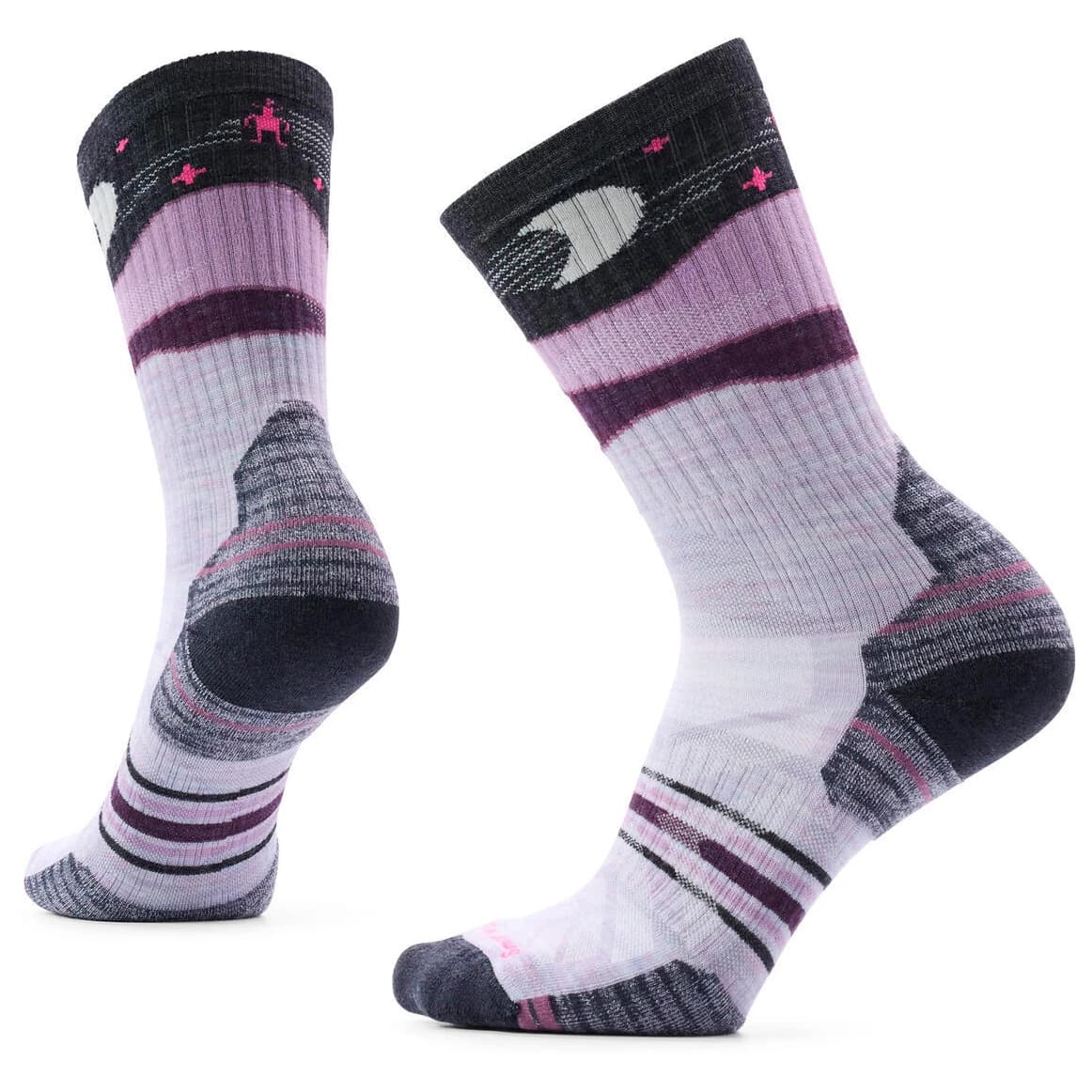 Дамски туристически чорапи Smartwool Women's Hike Targeted Cushion Lunar Trek Crew Walking socks - Purple Eclipse