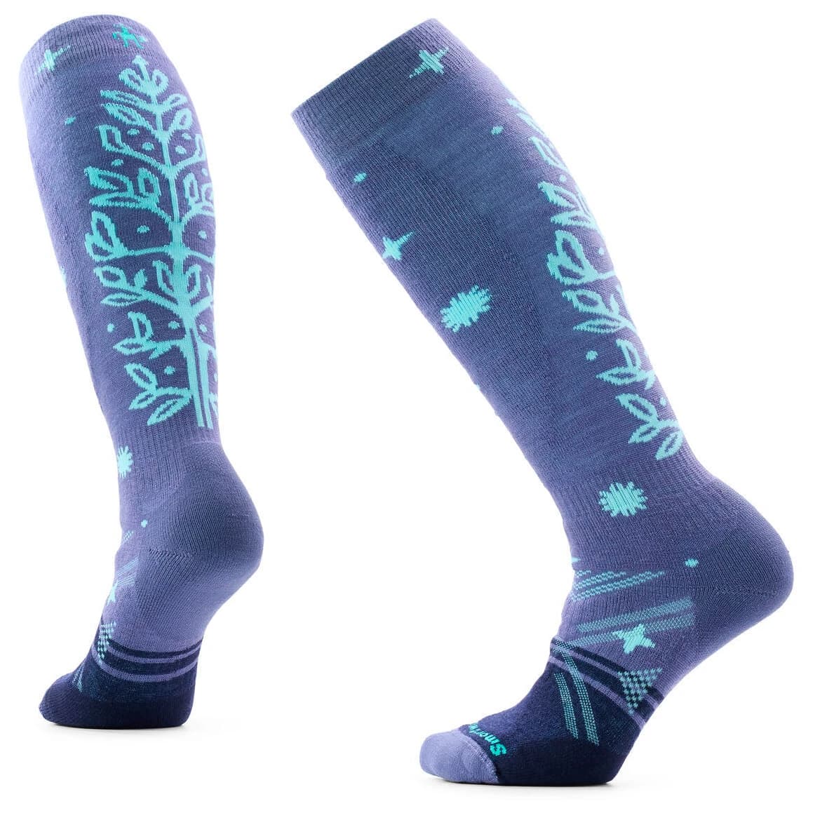 Ски чорапи Smartwool Women's Ski Full Cushion Ice Blossom OTC Socks Ski socks - Nightfall Blue