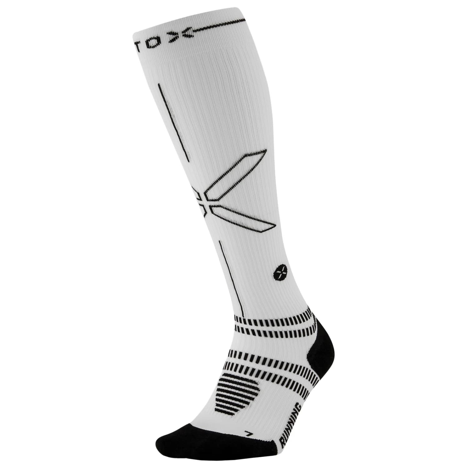 Мъжки чорапи за бягане STOX Energy Socks Running Socks - White / Black