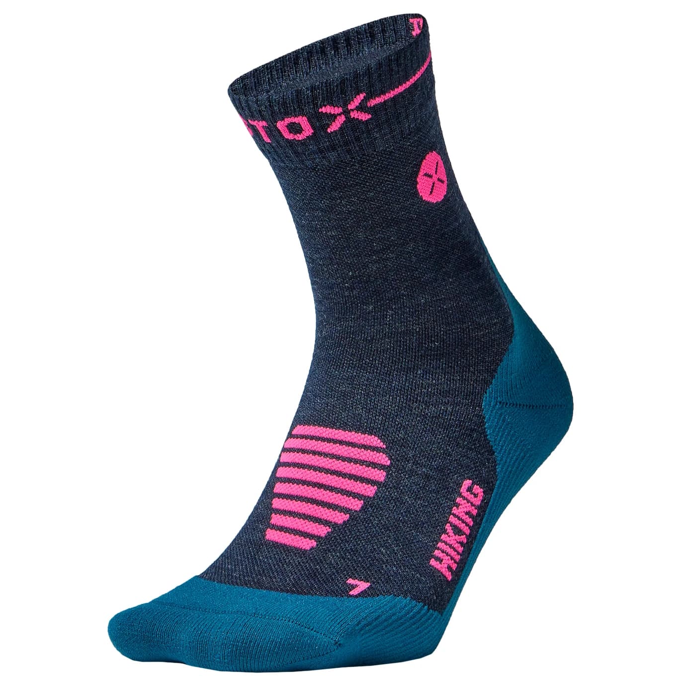 Дамски мериносови чорапи STOX Energy Socks Women's Hiking Merino Ankle Socks Merino socks - Dark Blue / Pink