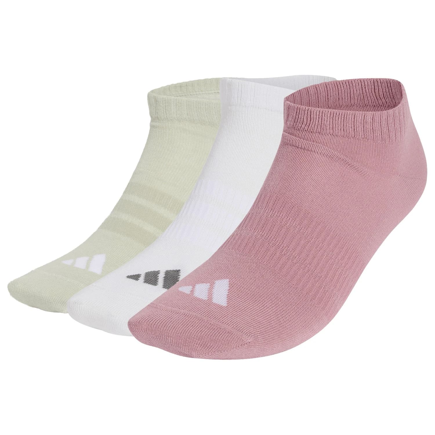Мъжки спортни чорапи adidas Thin&Light Essentials Low Cut Socks 3 Pack Sports socks - Magic Mauve / White / Halo Green