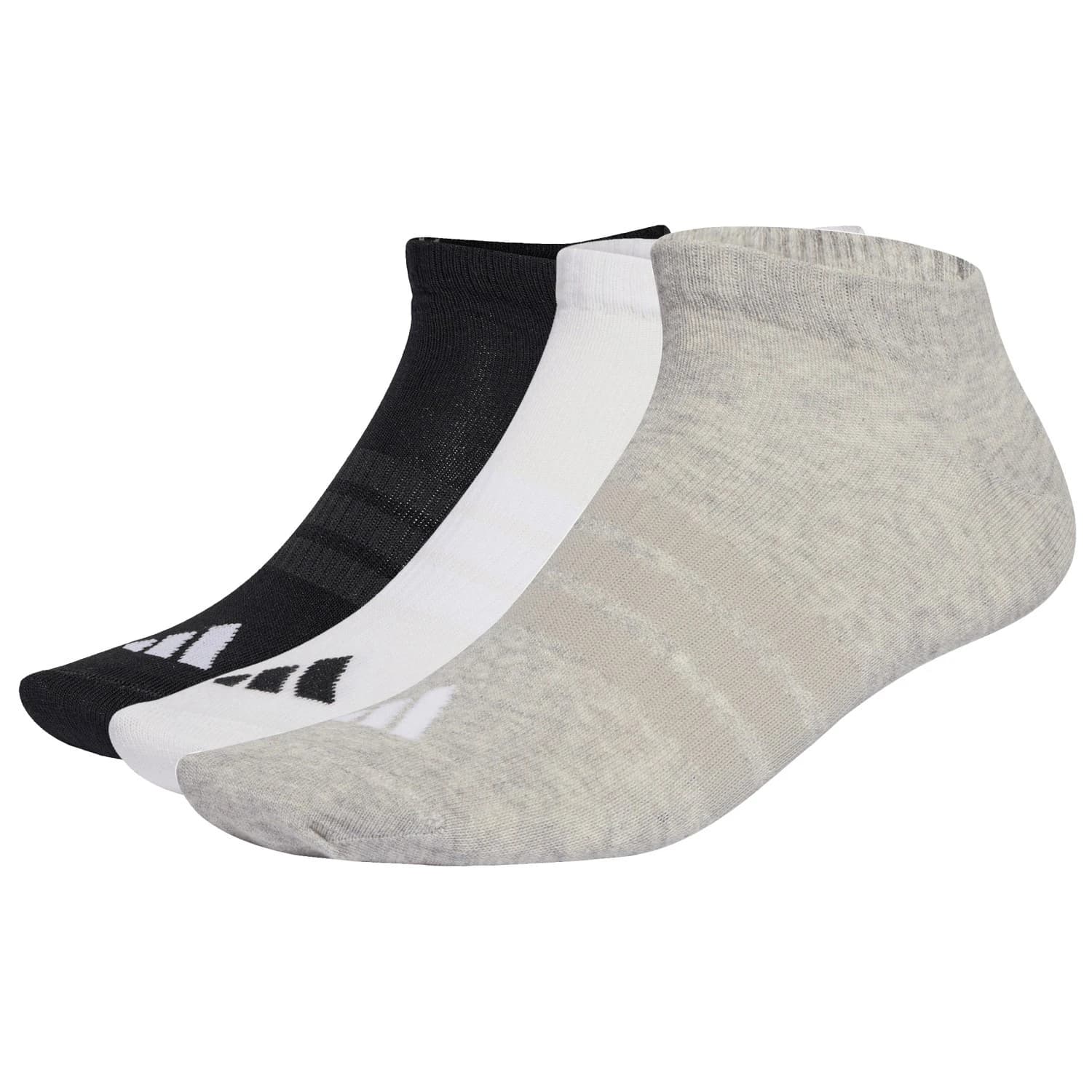 Мъжки спортни чорапи adidas Thin&Light Essentials Low Cut Socks 3 Pack Sports socks - Medium Grey Heather / White / Black