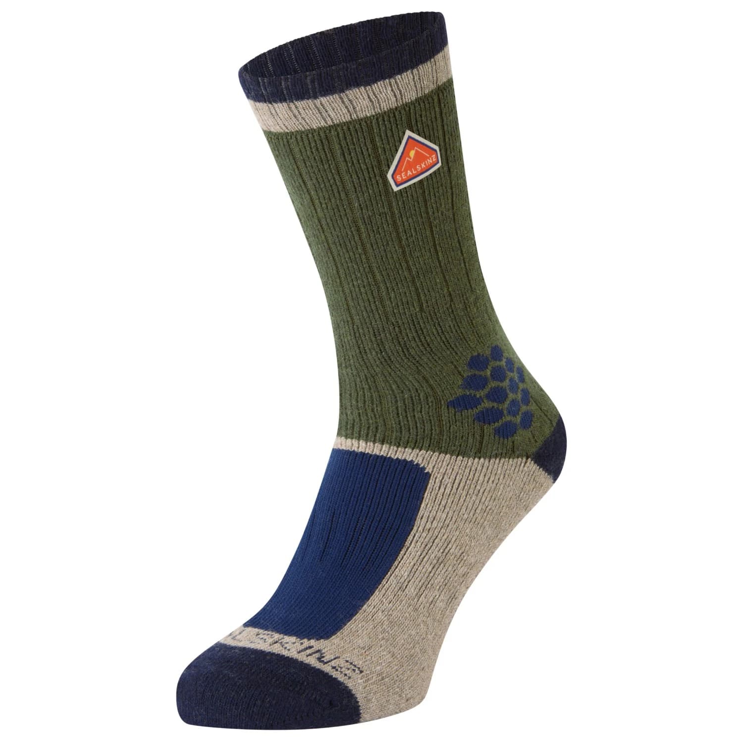 Туристически чорапи Sealskinz Gresham Walking socks - Green
