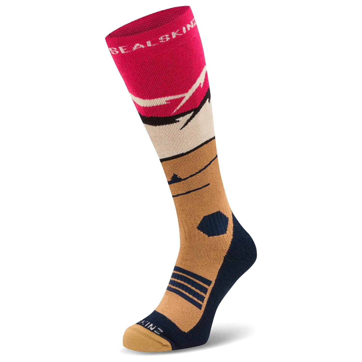Ски чорапи Sealskinz Marshland Ski socks - Brown