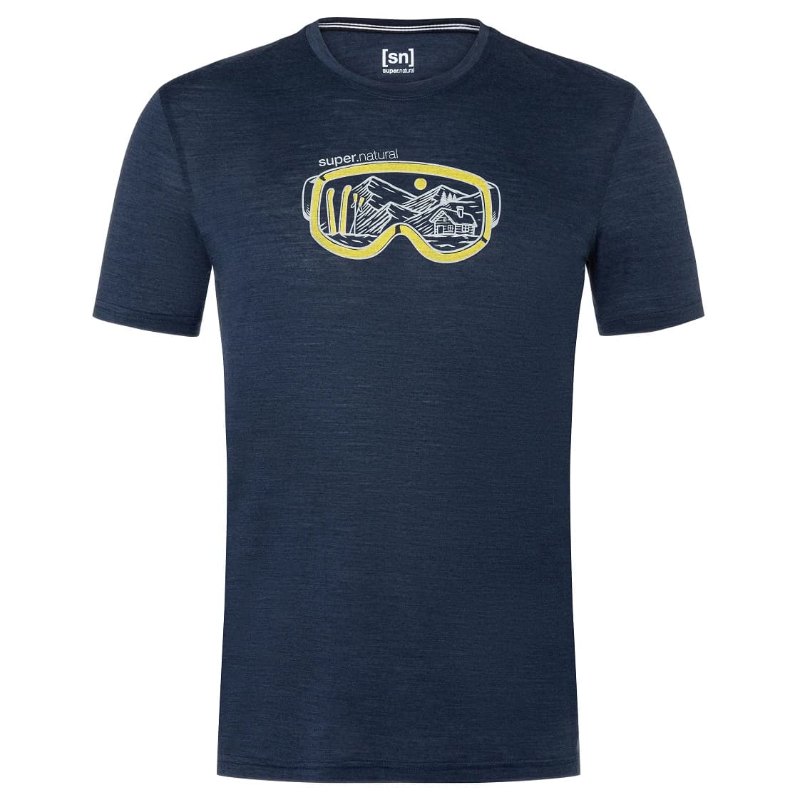 Мериносова блуза super.natural Goggle Tee Merino shirt - Blue Iris Melange / Feather Grey / Illuminating
