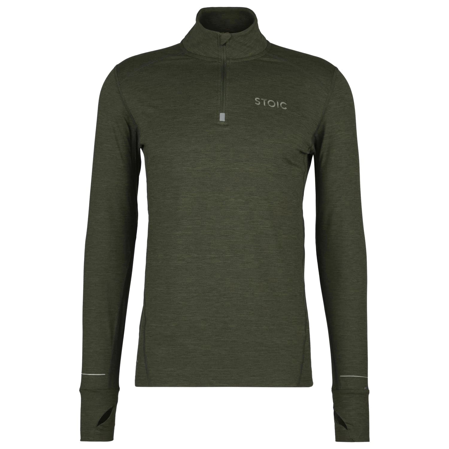 Мъжка спортна тениска Stoic HelsingborgSt. Performance Longsleeve with Zip Running shirt - Dark Pine Melange