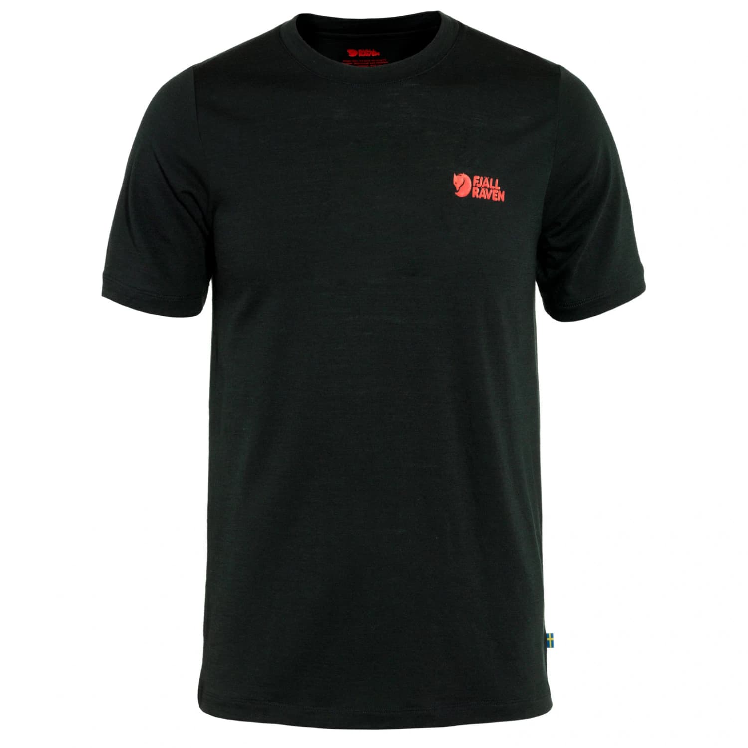 Мъжка мериносова блуза Fjällräven Abisko Wool Logo S/S Merino shirt - Black