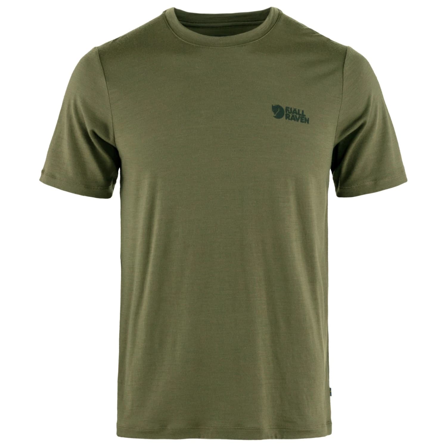 Мъжка мериносова блуза Fjällräven Abisko Wool Logo S/S Merino shirt - Laurel Green