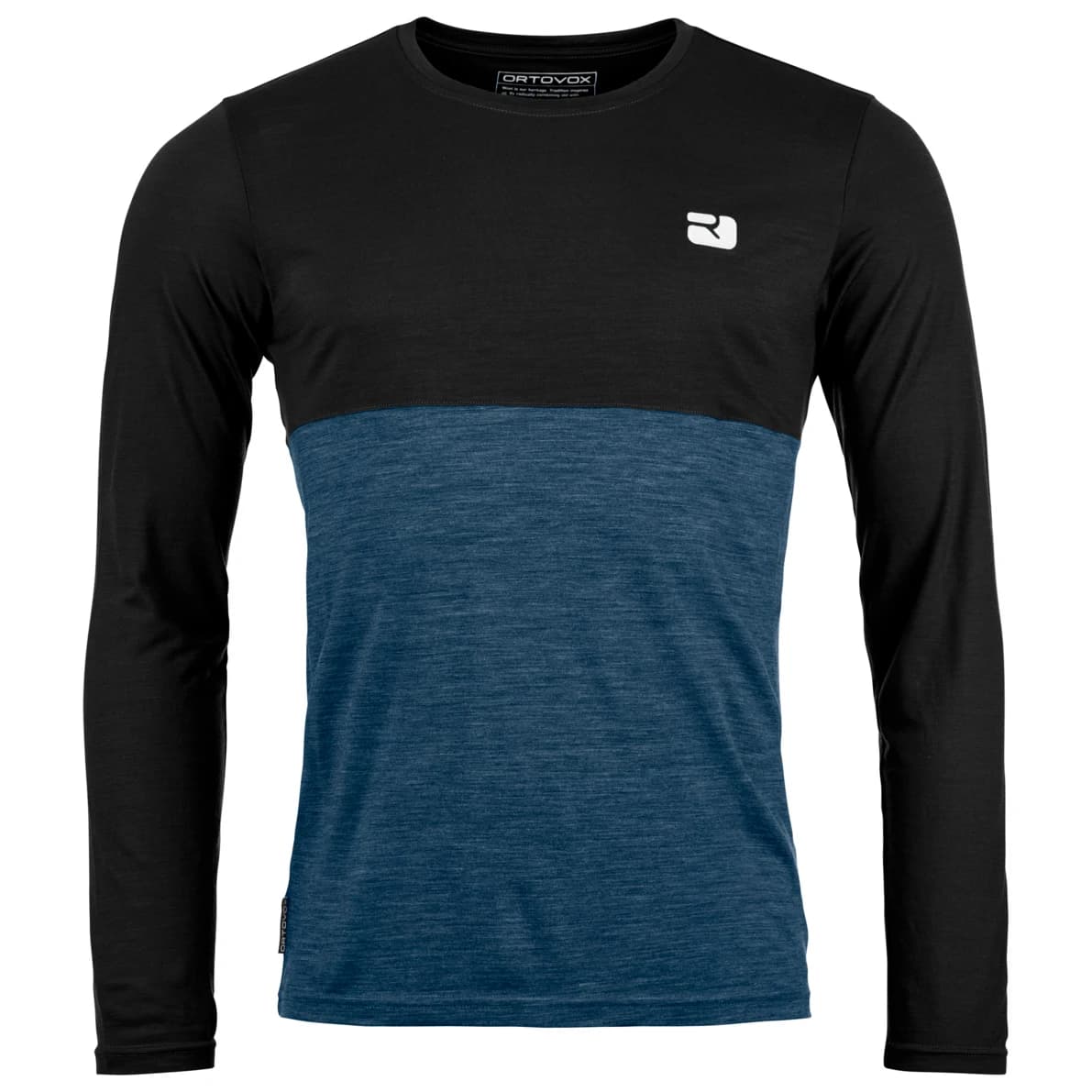 Мъжка мериносова блуза Ortovox 150 Cool Logo L/S Merino shirt - Black Raven II