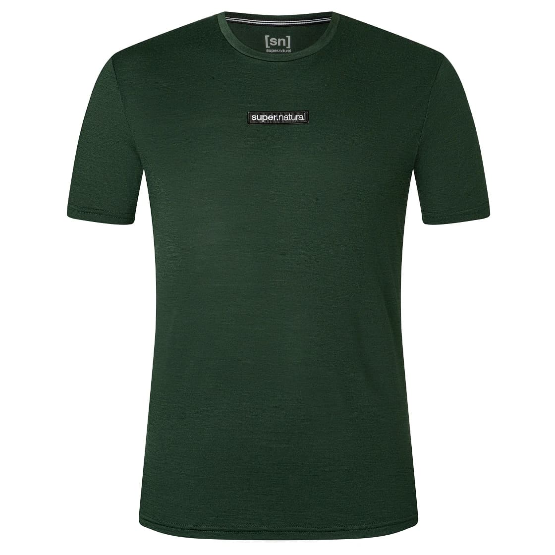 Мъжка мериносова блуза Super.natural New School Tee Merino shirt - Deep Forest / Jet Black