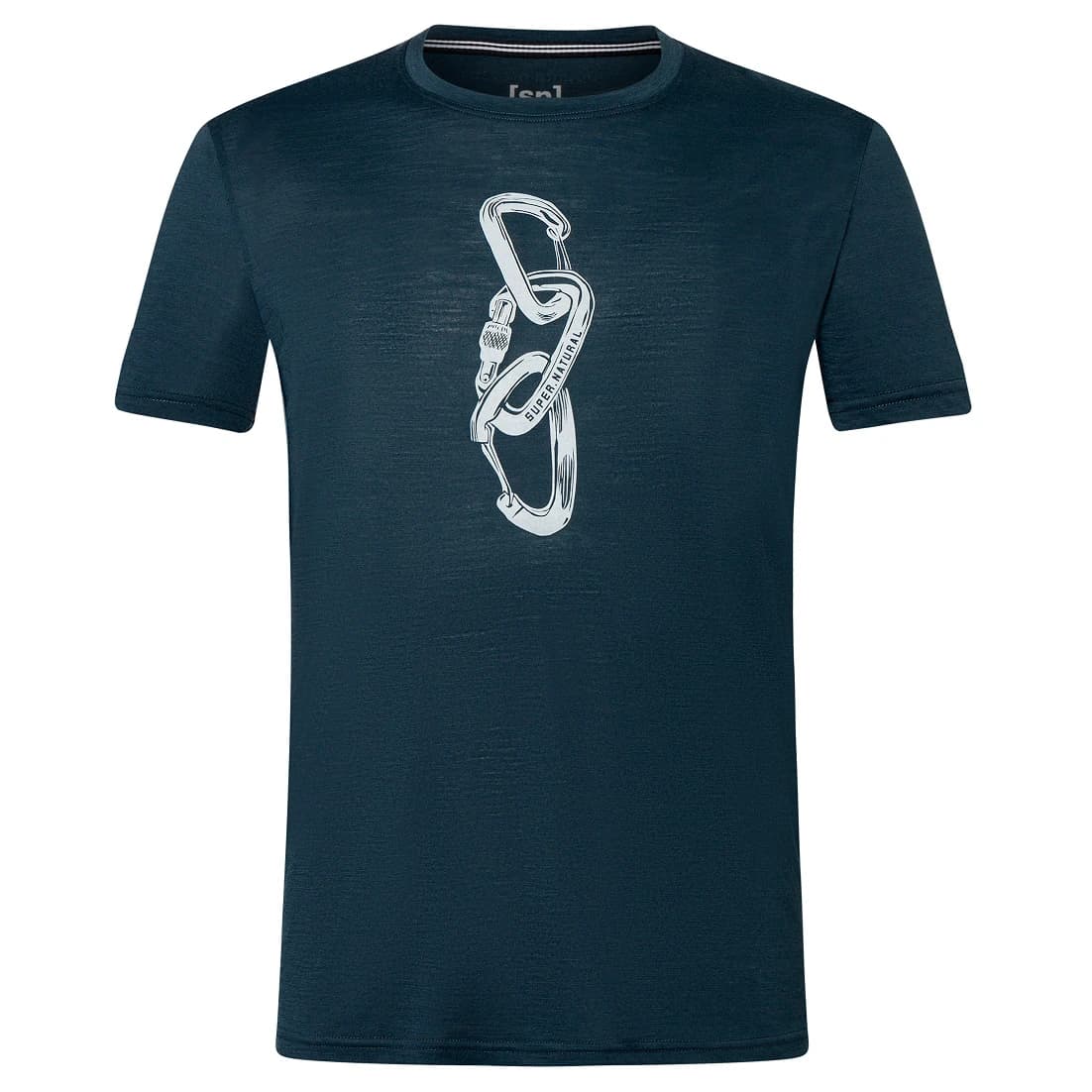 Мъжка мериносова блуза super.natural Carabineri Tee Merino shirt - Blueberry / Vapor Grey